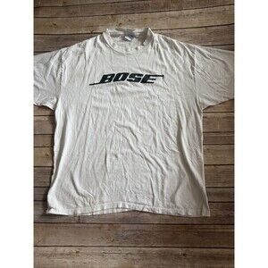 Vintage 90's Hanes BOSE promo spellout Logo T Shirt Men's XL White Y2K